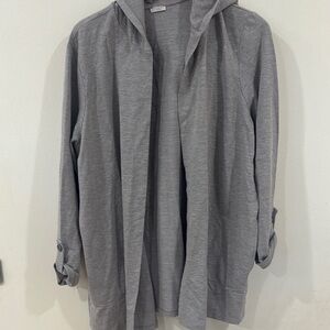 Gray Hooded Cardigan